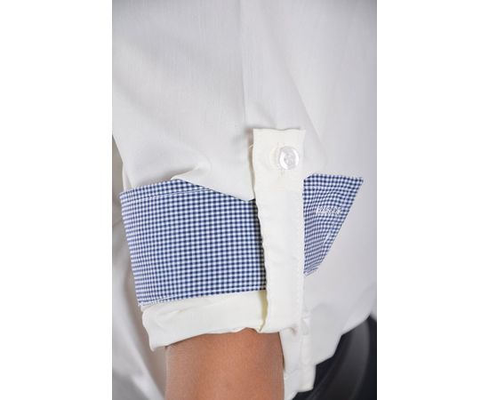 Рубашка VELS отд.дет. (5-6-7-8) 3338 (215), Размер: 110/5, Цвет: айвори с отд.т.син.клет., фото 5 | Интернет-магазин Vels