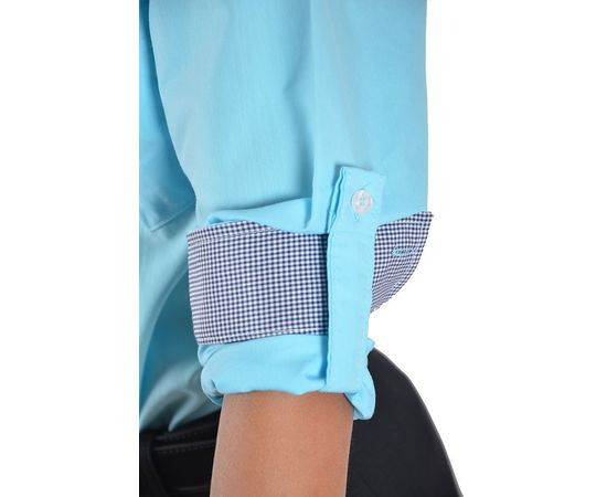 Рубашка VELS отд.дет. (9-10-12-14)3339 (279), Размер: 134/9, Цвет: голубой с отд. т.син. клетка, фото 5 | Интернет-магазин Vels