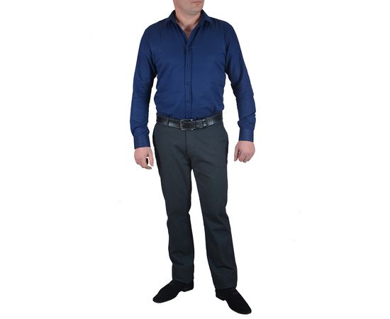 Рубашка мужская приталенная Guiseppe 05, Размер: S, Цвет: темно-синий оксфорд, фото 4 | Интернет-магазин Vels