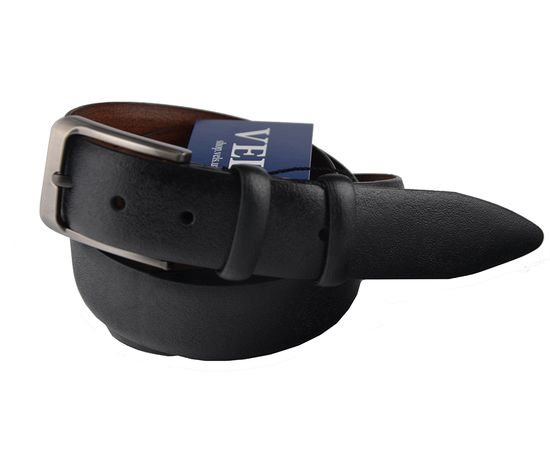 Ремень мужской кожаный VELS 35 мм 40, Размер: 120, Цвет: чёрный | Интернет-магазин Vels