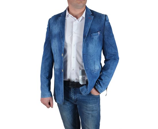Пиджак мужской джинсовый Club JU 290-01, Размер: 58, Цвет: синий | Интернет-магазин Vels