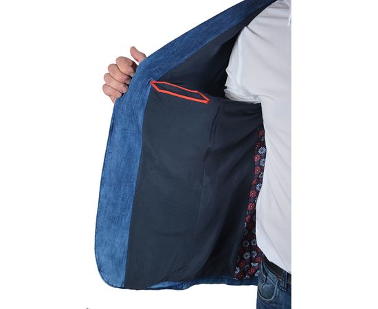 Пиджак мужской джинсовый Club JU 290-01, Размер: 48, Цвет: синий, фото 4 | Интернет-магазин Vels