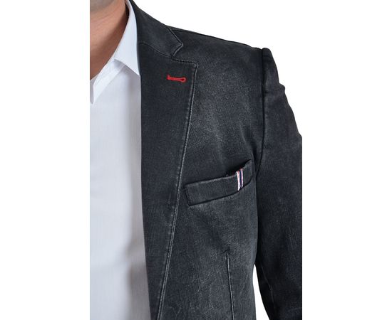 Пиджак мужской джинсовый Club JU 290-02, Размер: 52, Цвет: тёмно-серый, фото 3 | Интернет-магазин Vels