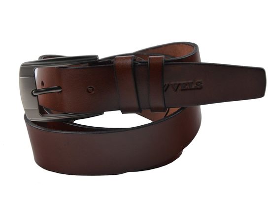 Ремень мужской кожаный VELS 35 мм 08, Размер: 120, Цвет: коричневый | Интернет-магазин Vels