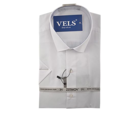 Рубашка мужская приталенная Zermon 02 к/р, Размер: 2XL, Цвет: белый | Интернет-магазин Vels