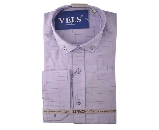 Рубашка мужская приталенная Zermon 1012, Размер: M, Цвет: сиреневая штрих | Интернет-магазин Vels