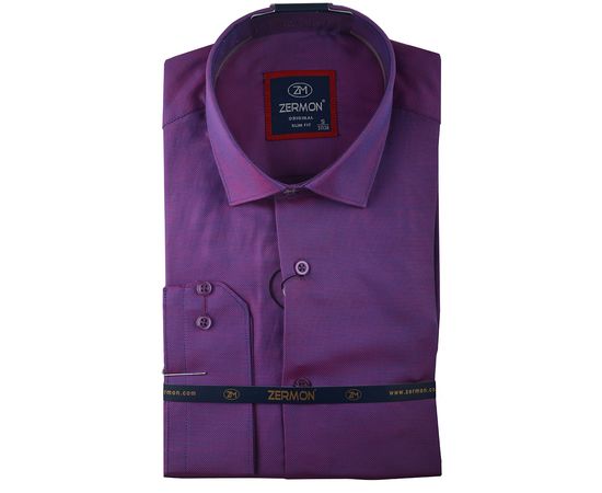 Рубашка мужская приталенная Zermon 1018, Размер: L, Цвет: фиолетовый | Интернет-магазин Vels