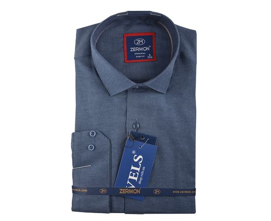 Рубашка мужская приталенная Zermon 1020, Размер: L, Цвет: темно синий | Интернет-магазин Vels