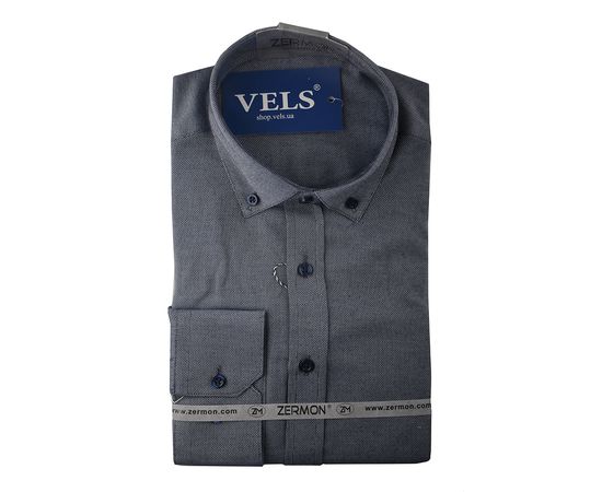 Рубашка мужская приталенная Zermon 1021, Размер: S, Цвет: темно серый | Интернет-магазин Vels