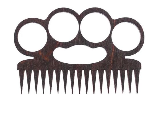 Расческа для бороды и усов "Кастет", Колір: коричневый, фото 3 | Інтернет-магазин Vels