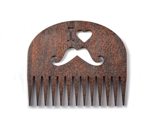 Расческа для бороды и усов "Mustache" 02, Колір: коричневый | Інтернет-магазин Vels