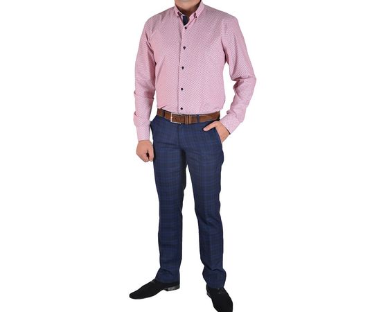 Рубашка VELS 60043.11 пр.отд., Размер: 2XL, Цвет: розовый с рис., фото 4 | Интернет-магазин Vels