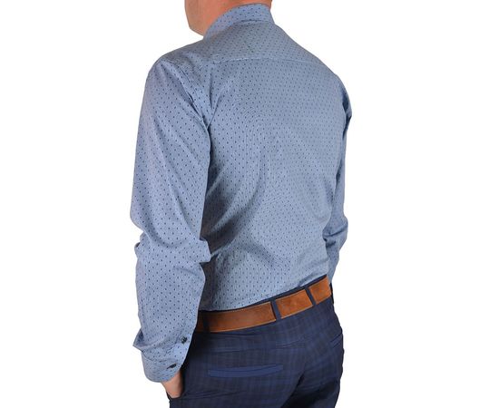 Сорочка чоловіча приталена VELS 62010.1 пр.отд, Розмір: M, Колір: джинсовый с рис., фото 3 | Інтернет-магазин Vels