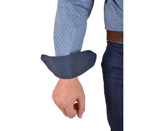 Сорочка чоловіча приталена VELS 62010.1 пр.отд, Розмір: M, Колір: джинсовый с рис., фото 5 | Інтернет-магазин Vels