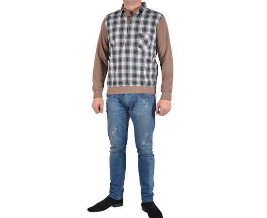 Свитер Mu-ru 152-02, Размер: XL, Цвет: бежевая клетка, фото 3 | Интернет-магазин Vels