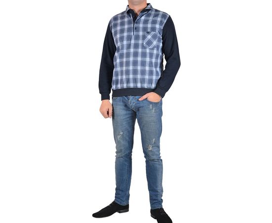 Свитер Mu-ru 152-03, Размер: XL, Цвет: темно синяя клетка, фото 3 | Интернет-магазин Vels