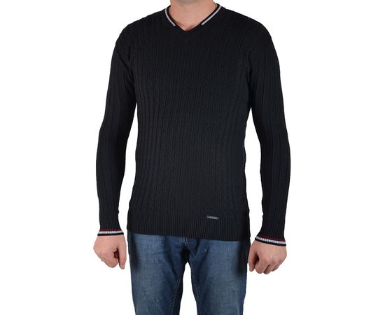 Свитер мужской Woolen 436-04, Размер: M, Цвет: чёрный | Интернет-магазин Vels