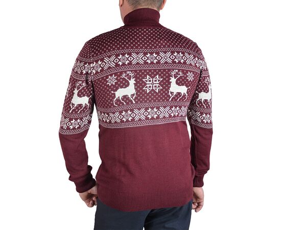 Гольф мужской SIGNORE 20201-01, Размер: XL, Цвет: бордо с оленями, фото 2 | Интернет-магазин Vels
