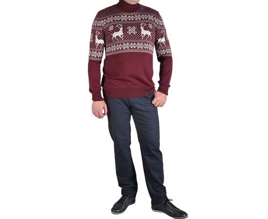 Гольф мужской SIGNORE 20201-01, Размер: XL, Цвет: бордо с оленями, фото 3 | Интернет-магазин Vels