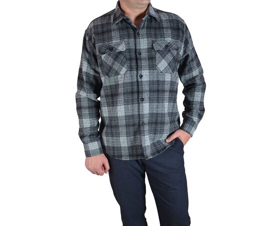 Рубашка мужская утеплённая Jean Piere 4822, Размер: L, Цвет: BLACK | Интернет-магазин Vels