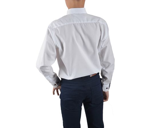 Рубашка детская на мальчика VELS 1 (01), Размер: 1, Цвет: белый с отделкой бордо клетка, фото 3 | Интернет-магазин Vels