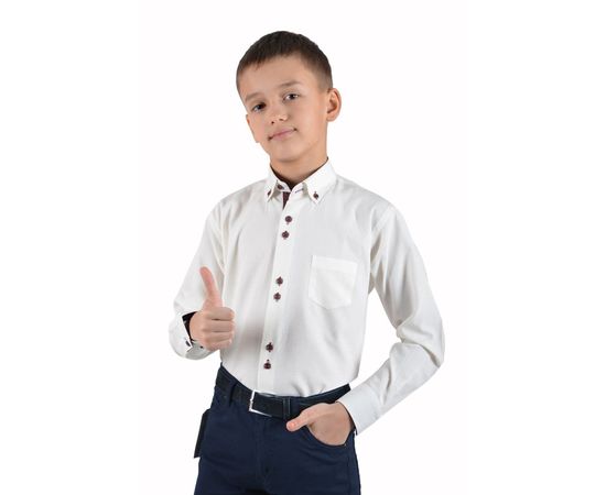 Рубашка детская на мальчика VELS 10118/2, Размер: 1, Цвет: айвори текстура, фото 4 | Интернет-магазин Vels