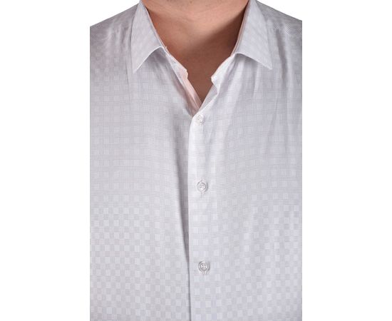 Рубашка мужская приталенная VELS 1000/2, Размер: M, Цвет: персик в клетку, фото 4 | Интернет-магазин Vels