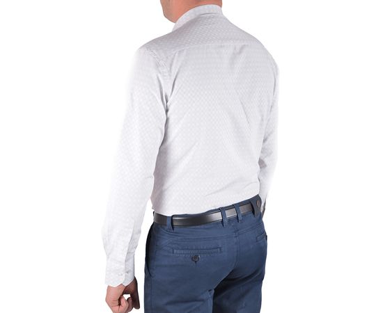 Рубашка мужская приталенная VELS 1000/2, Размер: M, Цвет: персик в клетку, фото 3 | Интернет-магазин Vels