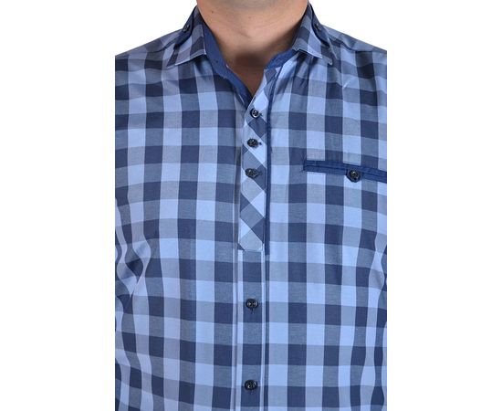 Сорочка чоловіча класична VELS 200/3, Розмір: M, Колір: фиолетово-тем.синяя клетка, фото 4 | Інтернет-магазин Vels