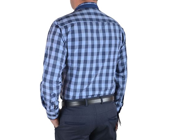 Сорочка чоловіча класична VELS 200/3, Розмір: M, Колір: фиолетово-тем.синяя клетка, фото 3 | Інтернет-магазин Vels