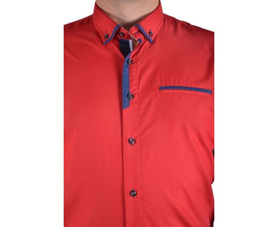 Рубашка мужская приталенная VELS 31-1, Размер: XL, Цвет: красная строчка, фото 4 | Интернет-магазин Vels