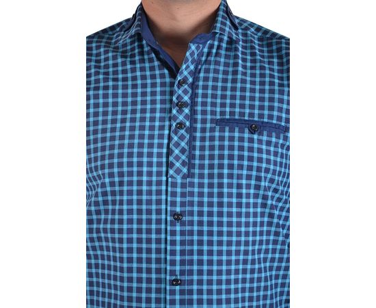 Сорочка чоловіча класична VELS 5455/5, Розмір: M, Колір: голубая в клетку, фото 4 | Інтернет-магазин Vels