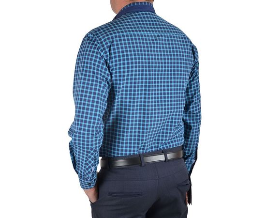 Сорочка чоловіча класична VELS 5455/5, Розмір: M, Колір: голубая в клетку, фото 3 | Інтернет-магазин Vels