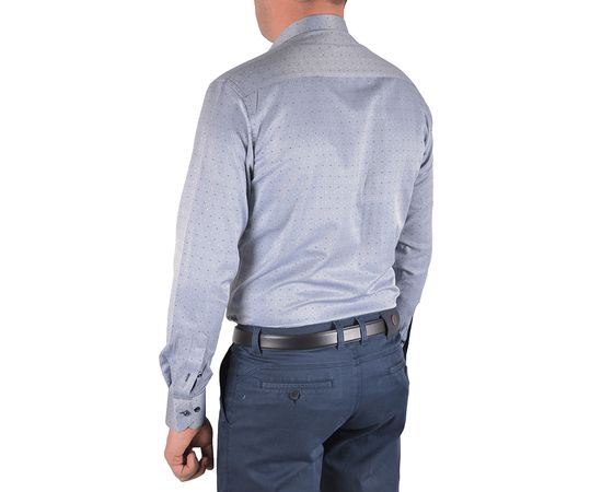 Рубашка мужская приталенная VELS 9034/5, Размер: M, Цвет: джинсовый, фото 3 | Интернет-магазин Vels