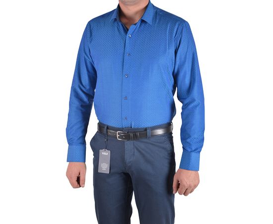 Рубашка мужская приталенная VELS 9069/5, Размер: M, Цвет: синий, фото 2 | Интернет-магазин Vels
