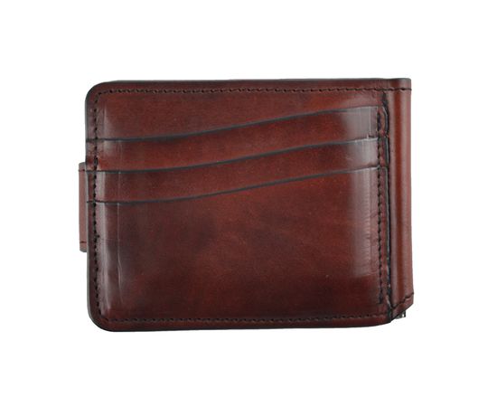 Затиск чоловічий шкіряний Vels 02, Розмір: 10.5*8, Колір: коричневый, фото 3 | Інтернет-магазин Vels