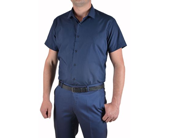 Рубашка мужская приталенная VELS 251 к/р, Размер: M, Цвет: темно синий, фото 2 | Интернет-магазин Vels