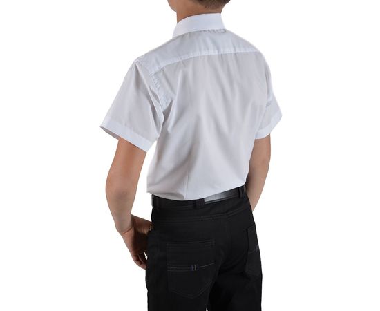 Рубашка детская на мальчика VELS 1 (01) к/р, Размер: 7, Цвет: белый с отделкой бордо клетка, фото 5 | Интернет-магазин Vels