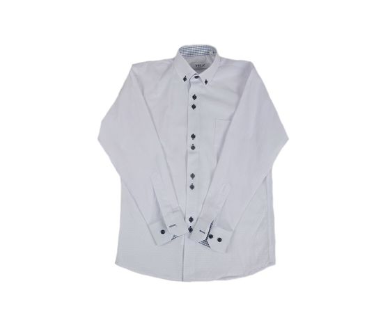 Рубашка детская на мальчика VELS 10117/1 текст., Размер: 7, Цвет: белая текстур.ромб, фото 8 | Интернет-магазин Vels