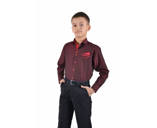 Рубашка детская на мальчика VELS 10117/10, Размер: 1, Цвет: бордо, фото 2 | Интернет-магазин Vels