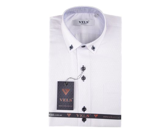 Рубашка детская на мальчика VELS 10117/1к/р, Размер: 8, Цвет: белая текстур.ромб, фото 2 | Интернет-магазин Vels