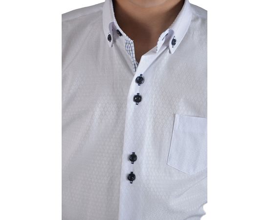 Рубашка детская на мальчика VELS 10117/1к/р, Размер: 8, Цвет: белая текстур.ромб, фото 3 | Интернет-магазин Vels