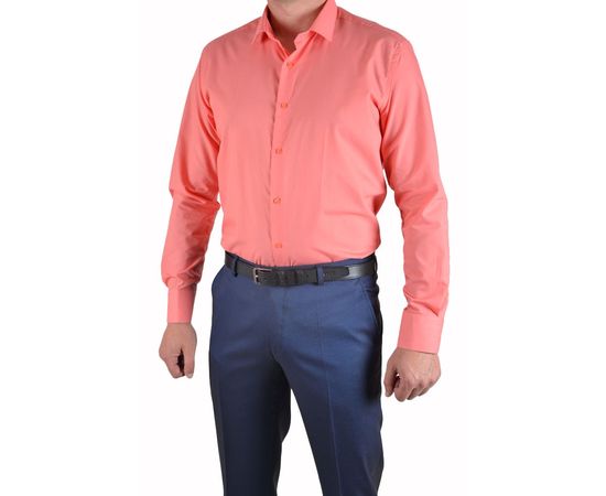 Рубашка мужская приталенная VELS 154, Размер: XL, Цвет: коралловый, фото 2 | Интернет-магазин Vels