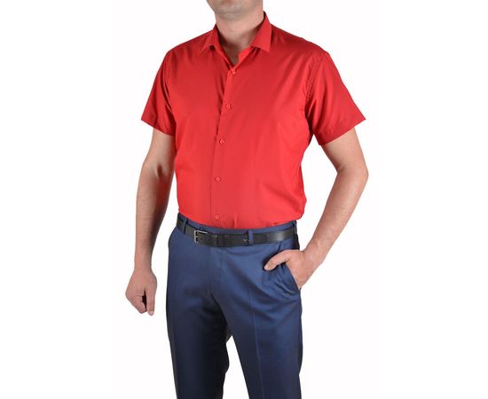 Рубашка мужская приталенная VELS 31 к/р, Размер: M, Цвет: красный, фото 2 | Интернет-магазин Vels