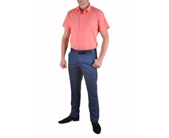 Рубашка мужская приталенная VELS 154 к/р, Размер: M, Цвет: коралловый, фото 4 | Интернет-магазин Vels