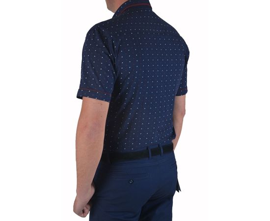 Рубашка мужская приталенная VELS 10112-1 к/р, Размер: M, Цвет: темно синий рисунок, фото 3 | Интернет-магазин Vels