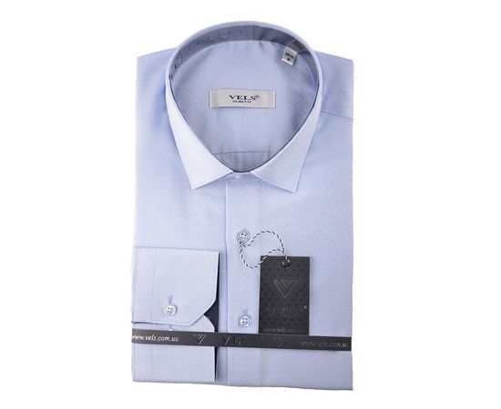 Рубашка мужская приталенная VELS 10114-3, Размер: M, Цвет: бледно голубой,текстура | Интернет-магазин Vels