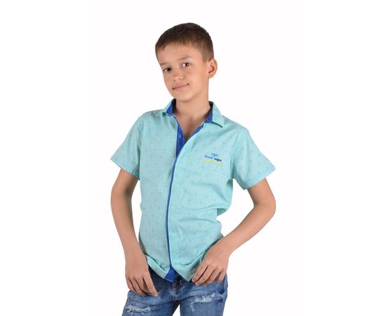 Сорочка дитяча для хлопчика Cegisa 4257, Розмір: 164/14, Колір: бирюза узор | Інтернет-магазин Vels