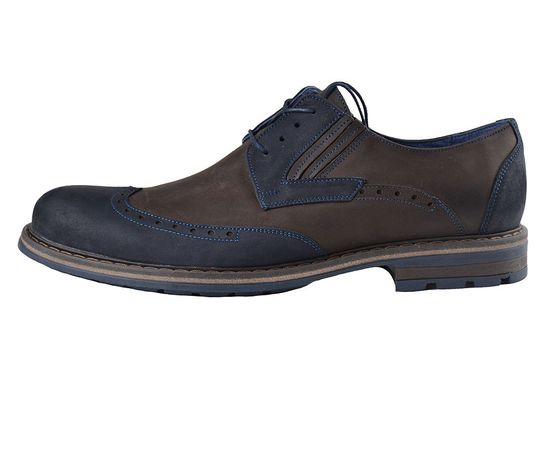 Броги чоловічі шкіряні Vels C-5899, Розмір: 44, Колір: темно синий с коричневым, фото 2 | Інтернет-магазин Vels