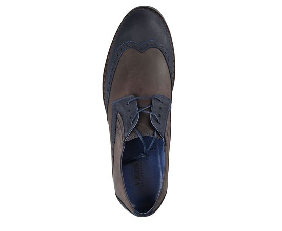 Броги чоловічі шкіряні Vels C-5899, Розмір: 44, Колір: темно синий с коричневым, фото 3 | Інтернет-магазин Vels